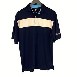 Titleist Foot Joy Polo Golf Shirt. Size Medium. Navy‎